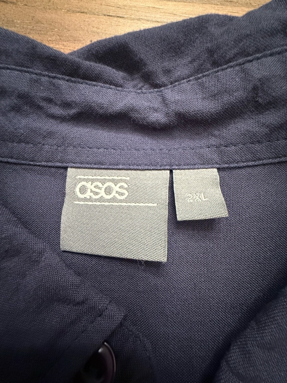 ASOS Dark Navy Collared Button Shirt - Picture 3 of 7